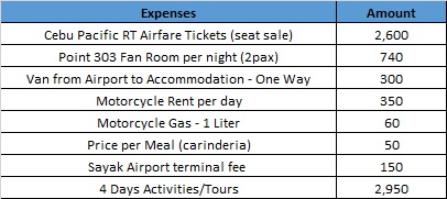 Siargao Expenses2